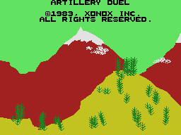 Artillery Duel title screen for Colecovision